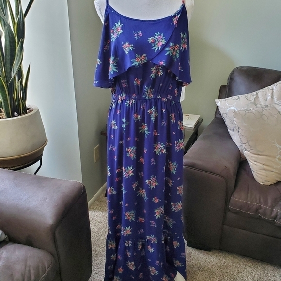 New! Peyton & Parker Navy Bree Floral Mommy & Me Maxi Dress. Adjustable … - Picture 3 of 11